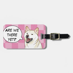 Happy Creamy Shiba Inu Dog Customizable Tag