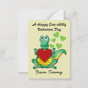 Happy Croc-adidly Valentines Cards for Kids