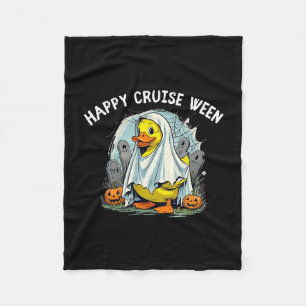 Happy Cruise Ween Quack Or Treat Cruise Ducks Fun  Fleece Blanket