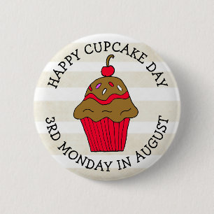 Happy Cupcake Day August Food Holiday 2 Inch Round Button