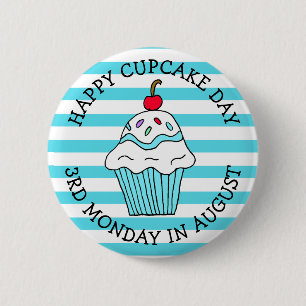 Happy Cupcake Day August Food Holiday 2 Inch Round Button