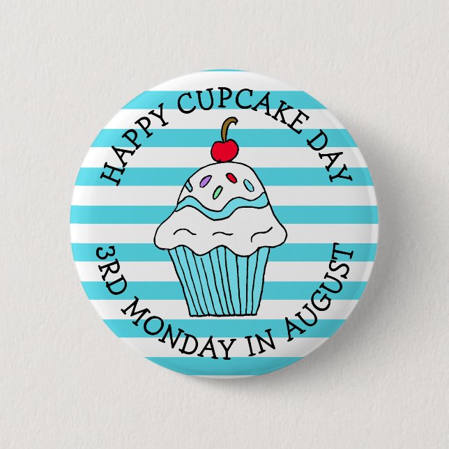 Happy Cupcake Day August Food Holiday 2 Inch Round Button (Front)