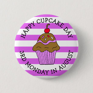 Happy Cupcake Day August Food Holiday 2 Inch Round Button