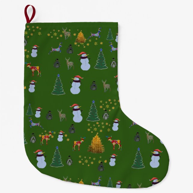 Happy Custom Christmas Stocking (Front)