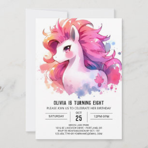  Happy Custom Horse Birthday Invitation