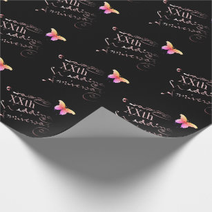 Happy 50th Anniversary Matte Pink Gold Wrapping Paper