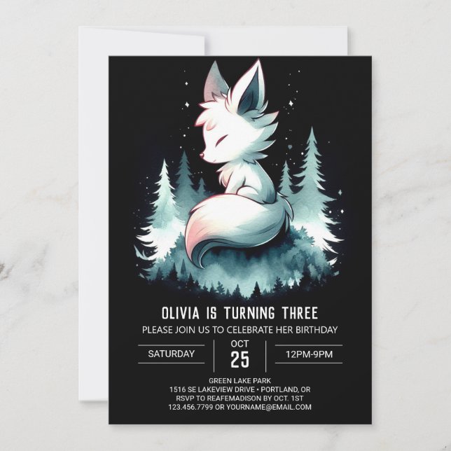 Happy Custom Wolf Birthday  Invitation (Front)