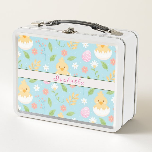 Happy Customize Easter Chicken Metal Lunch Box (Front)