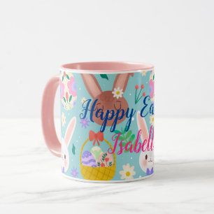 Happy Customize Easter Cute Rabbits Mug