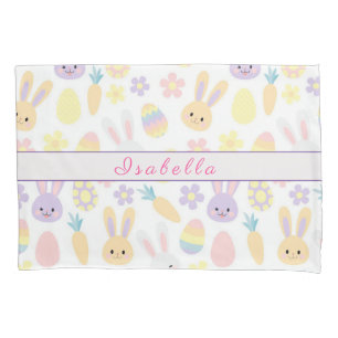 Happy Customize Easter Purple Rabbit Pillowcase