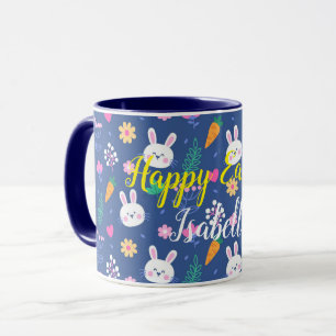 Happy Customize Easter White Love Rabbit Mug