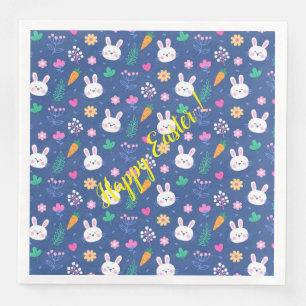 Happy Customize Easter White Love Rabbit Napkin