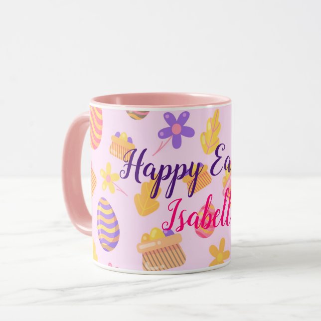 Happy Customize Purple Easter Mug (Front Left)