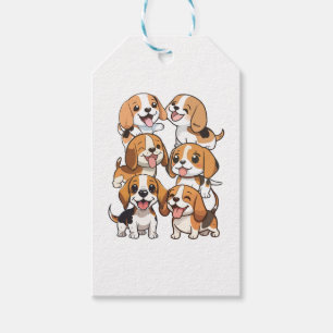 happy cute beagle dogs gift tags