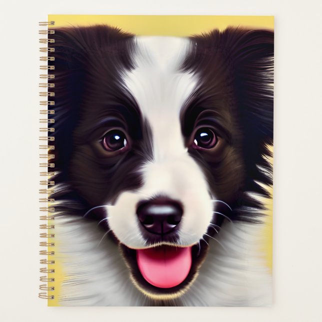 Happy Cute Border Collie Planner (Front)