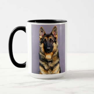 Happy cute brown German Shepherd Coffee Mug