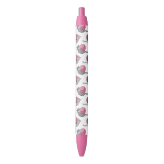Happy Cute Cats Playing with Balls Pattern Black Ink Pen