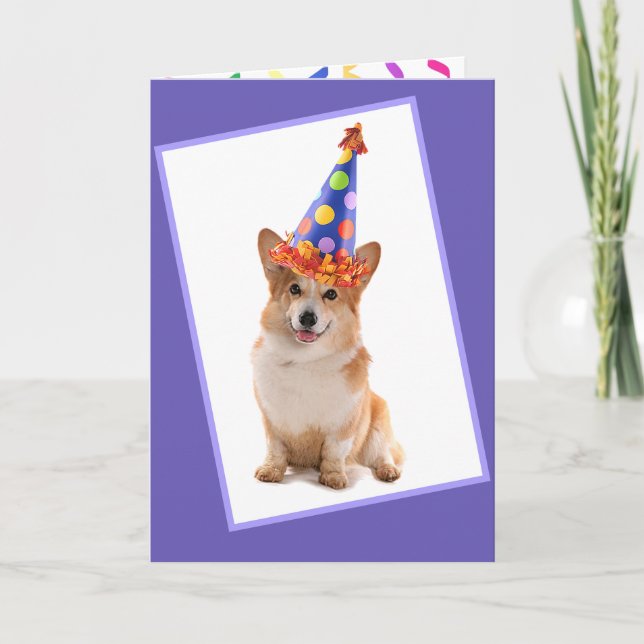 Happy Cute Corgi Birthday Card (Front)