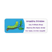 Happy cute green caterpillar cartoon illustration
