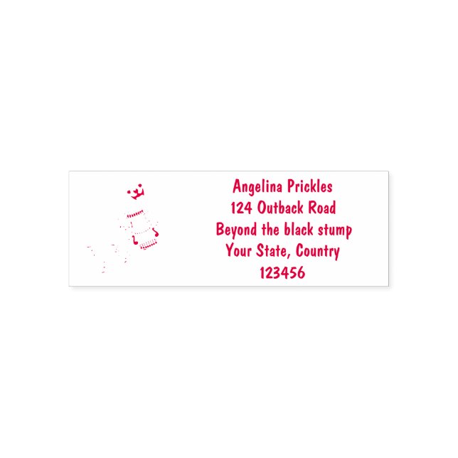 Happy cute harp seal cartoon illustration self-inking stamp (Design)