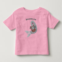 Happy cute harp seal cartoon illustration