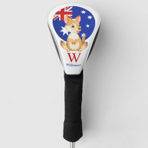 Happy Cute Kangaroo Personalized  Golf Head Cover