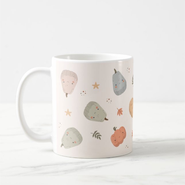 Happy Cute Pumpkin Pattern - Coffee Mug (Left)