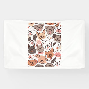 Happy Cute Puppies Pattern  1 Banner
