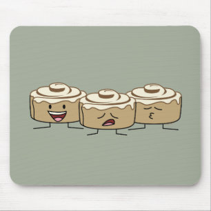Happy Cute Smiling Cinnamon Rolls Mouse Pad