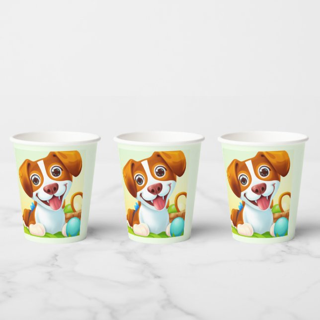 Happy Cute Smiling Dog Paper Cups (Multi)