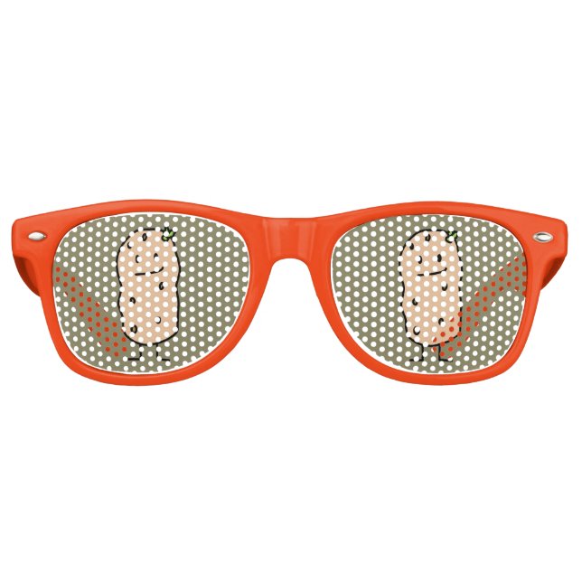 Happy Cute Smiling Potato Retro Sunglasses (Front)