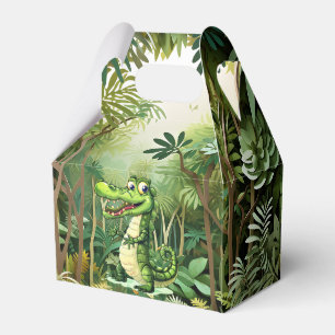 Happy Cute Wild Crocodile Jungle Trees Beautiful Favor Box