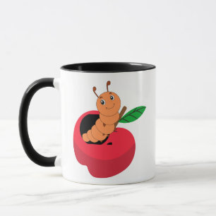 happy cute worm  mug