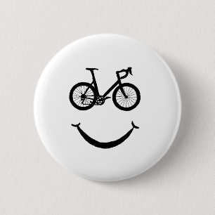 Happy Cycling Riding Bicycle Clipart BikingClipArt 2 Inch Round Button