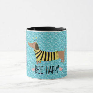 Happy Dachshund Bumblebee Mug