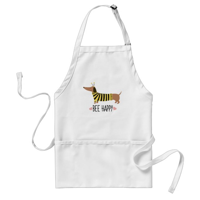 Happy Dachshund Bumblebee Mug Standard Apron (Front)