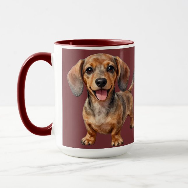 Happy Dachshund Puppy Mug (Left)