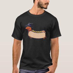 Happy Dachshund Witch hotdog Weiner Dog Halloween T-Shirt