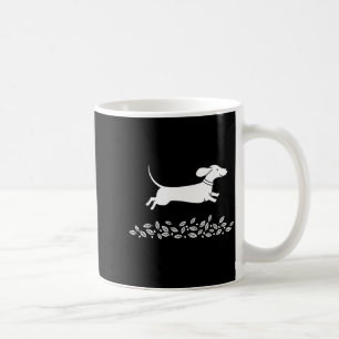 Happy Dachshund With Autumn Leaves For Pet Lovers  Coffee Mug