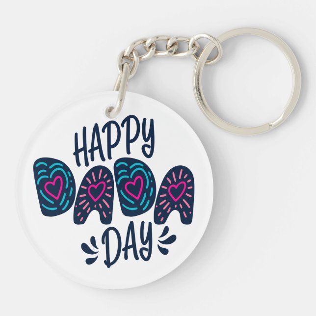 Happy Dada Day Happy Father's Day | Keychain (Back)