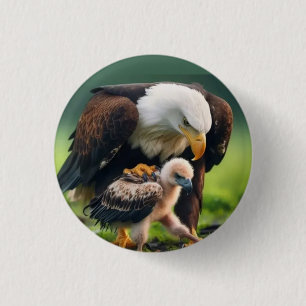 Happy Dad's Day American Father Like an Eagle 1 Inch Round Button