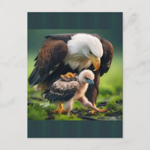 Happy Dad's Day American Father Like an Eagle   Holiday Postcard