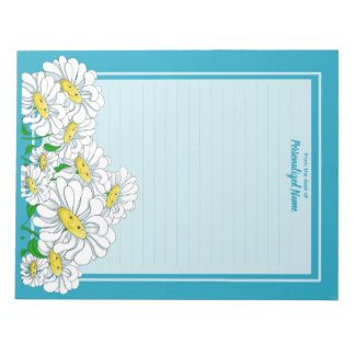 Happy Daisies Blue - Blue Line Notepad