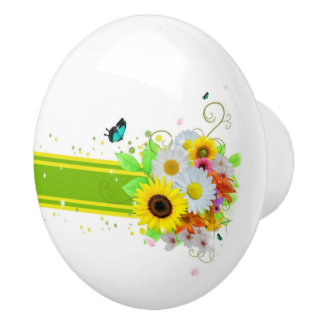 Happy Daisies Ceramic Knob
