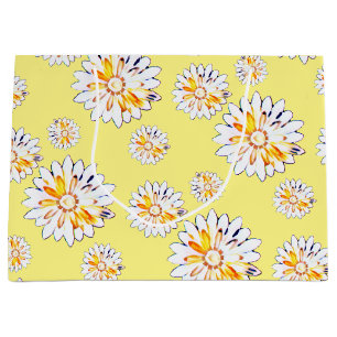 Happy Daisies on Yellow Large Gift Bag