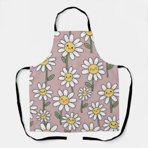 Happy Daisies Pattern - Cute Floral Design Apron