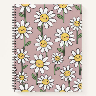 Happy Daisies Pattern - Cute Floral Design Notebook