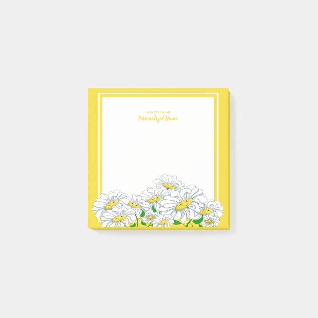 Happy Daisies Yellow-White  Post-it Notes (Front)