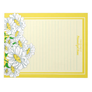 Happy Daisies Yellow-Yellow Lined  Notepad