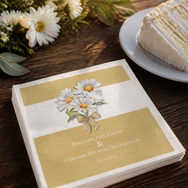 Happy Daisy Wedding Napkin (Creator Uploaded)